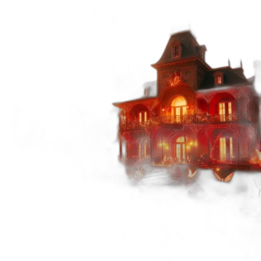 building, concept art, 3d render, watercolor transparent PNG cut-out