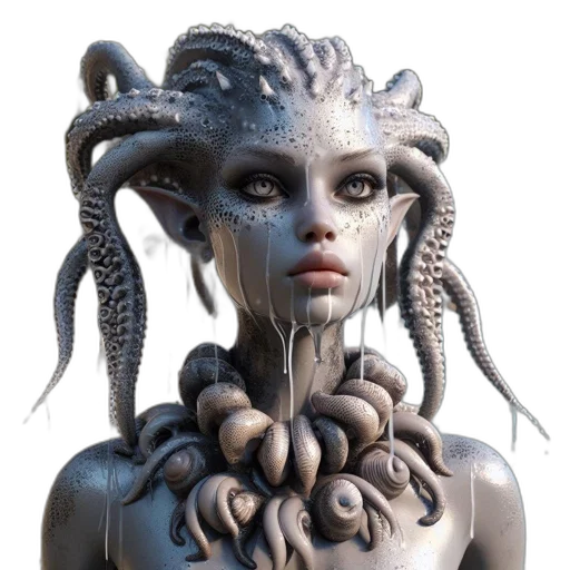 creature, hair, face, mask transparent PNG cut-out