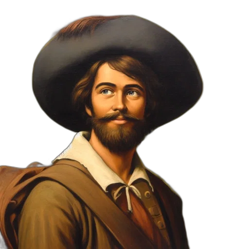 hat, face, staff, jacket transparent PNG cut-out