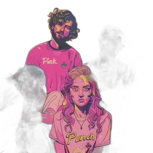 concept art, vaporwave, comic book art, watercolor transparent PNG cut-out