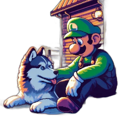 animal, staff, mask, pixel art transparent PNG cut-out