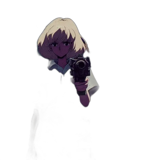 weapon, staff, hair, flower transparent PNG cut-out