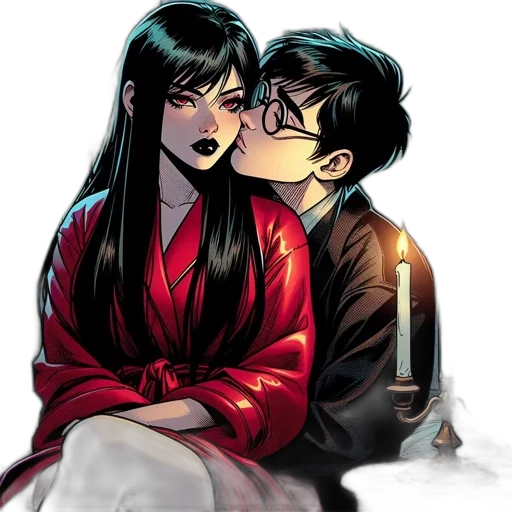 comic book art, concept art, anime, watercolor transparent PNG cut-out