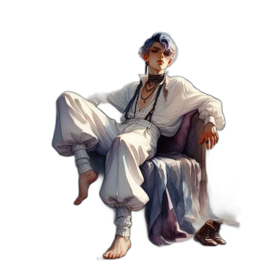 hat, staff, face, concept art transparent PNG cut-out