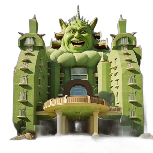 building, crown, 3d render, concept art transparent PNG cut-out