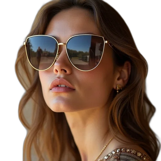 face, jewelry, jacket, photorealistic transparent PNG cut-out