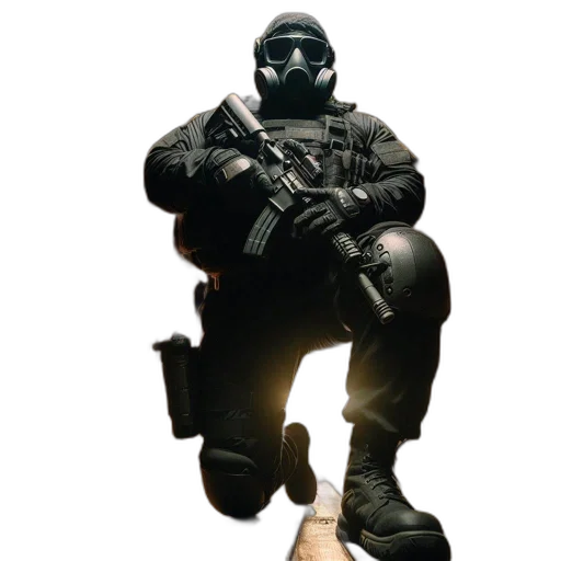 weapon, jacket, staff, mask transparent PNG cut-out