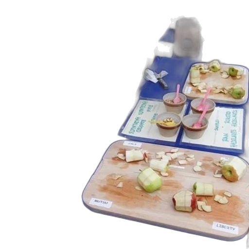 food, table, boxes, apples transparent PNG cut-out