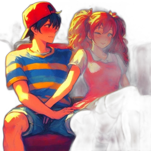 hat, anime, watercolor, pixel art transparent PNG cut-out