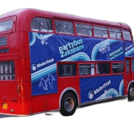 3d render, concept art, red, double-decker transparent PNG cut-out