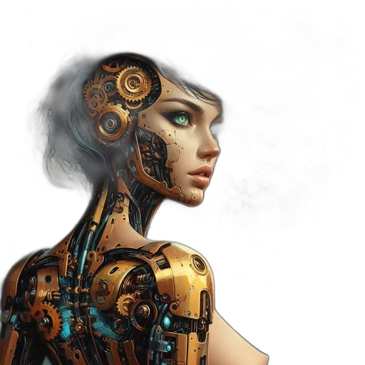 robot, cyberpunk, concept art, fantasy art transparent PNG cut-out