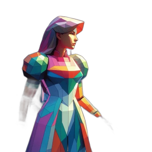 dress, robot, concept art, 3d render transparent PNG cut-out