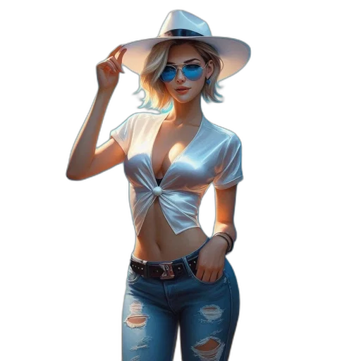 hat, jacket, jewelry, staff transparent PNG cut-out