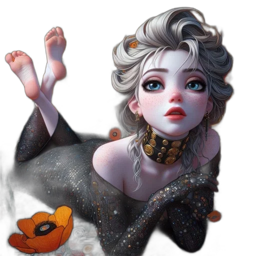 dress, crown, jewelry, fantasy art transparent PNG cut-out