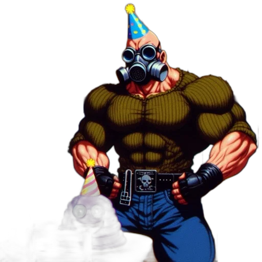 mask, concept art, comic book art, muscular transparent PNG cut-out