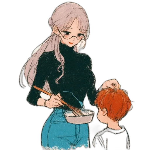 staff, hair, watercolor, concept art transparent PNG cut-out