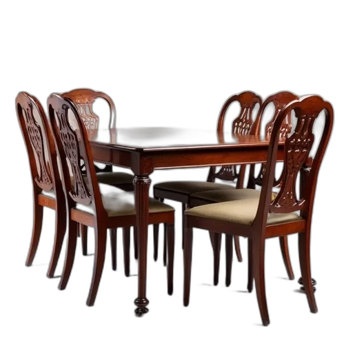 furniture, 3d render, set, six transparent PNG cut-out
