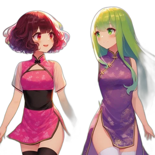dress, anime, concept art, watercolor transparent PNG cut-out