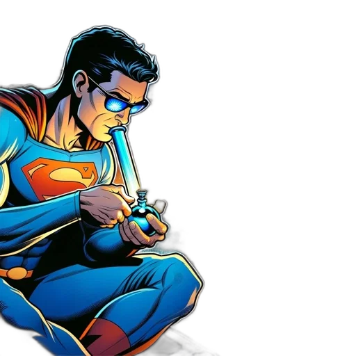 comic book art, concept art, cartoon, superman transparent PNG cut-out