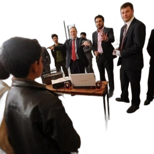 staff, group, men, suits transparent PNG cut-out