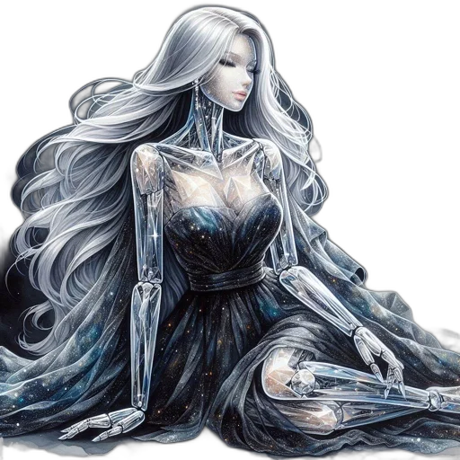 dress, hair, fantasy art, concept art transparent PNG cut-out