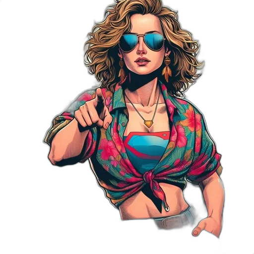 jacket, jewelry, dress, comic book art transparent PNG cut-out