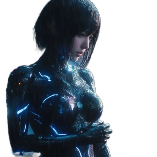 robot, dress, face, creature transparent PNG cut-out
