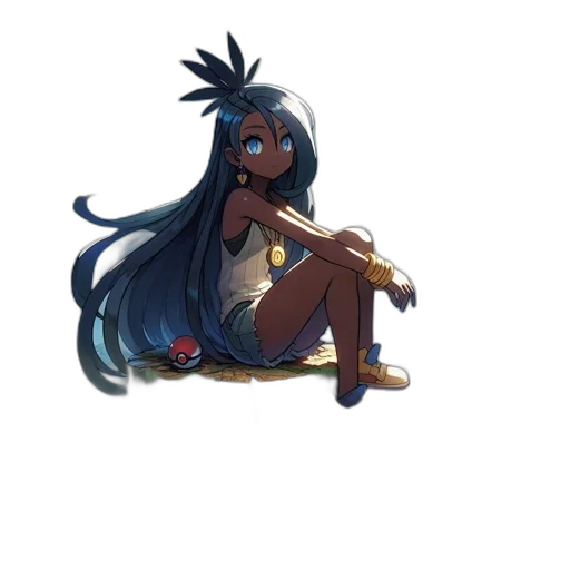 staff, hair, dress, crown transparent PNG cut-out