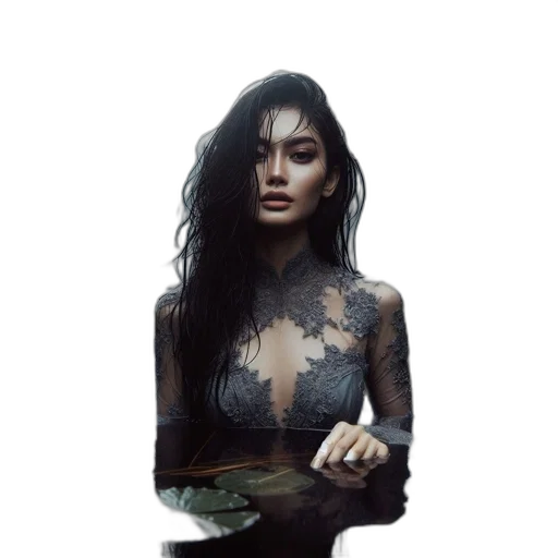 jewelry, dress, face, jacket transparent PNG cut-out