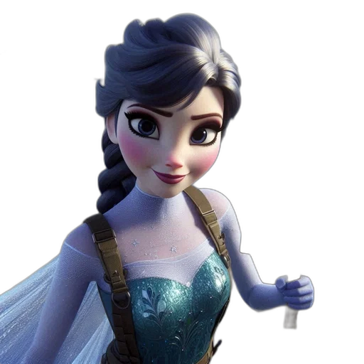 dress, crown, 3d render, concept art transparent PNG cut-out