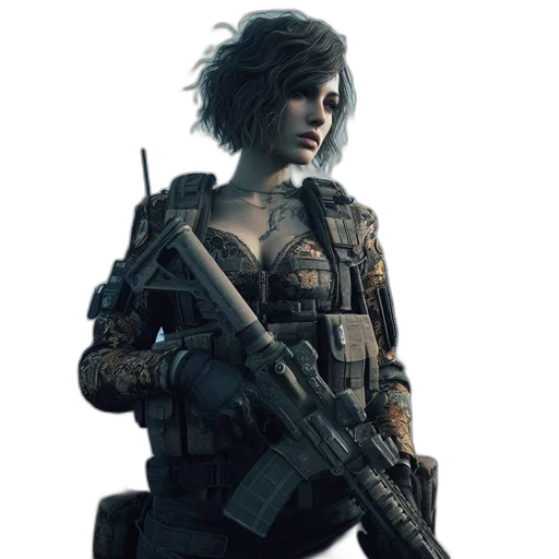 weapon, jacket, concept art, cyberpunk transparent PNG cut-out