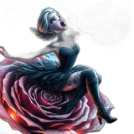 dress, flower, concept art, fantasy art transparent PNG cut-out