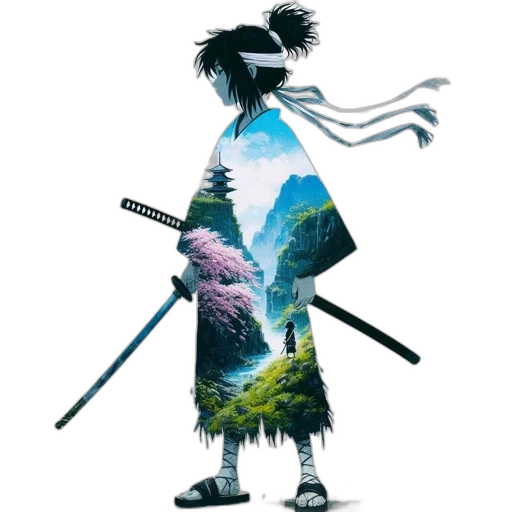 staff, sword, jacket, mask transparent PNG cut-out