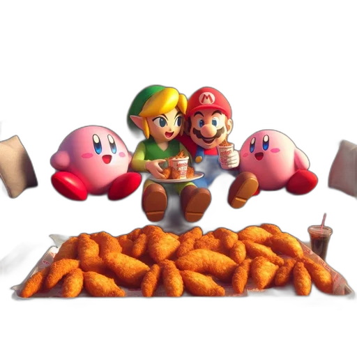 food, crown, concept art, 3d render transparent PNG cut-out