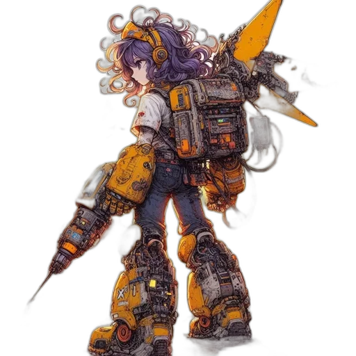 robot, weapon, concept art, fantasy art transparent PNG cut-out