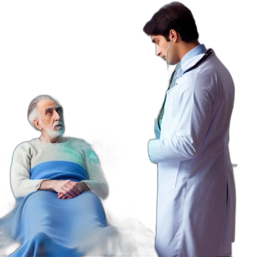 staff, fog, elderly, man transparent PNG cut-out