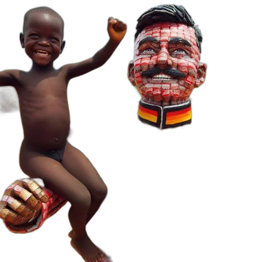 mask, child, joyfully, raises transparent PNG cut-out