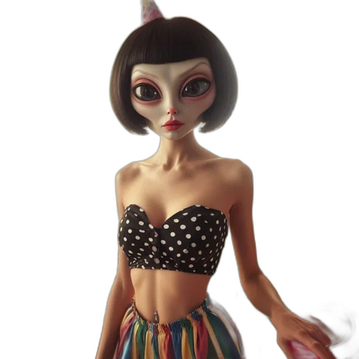 dress, 3d render, concept art, cartoon transparent PNG cut-out