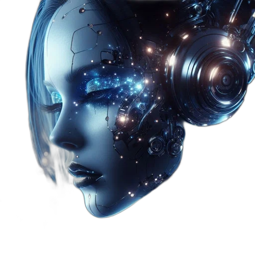 robot, mask, face, cyberpunk transparent PNG cut-out
