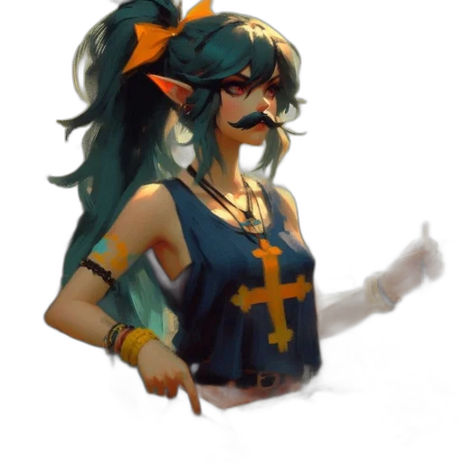 staff, mask, weapon, fantasy art transparent PNG cut-out