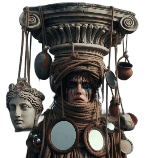 robot, face, dress, staff transparent PNG cut-out