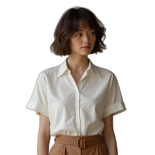jacket, dress, staff, hair transparent PNG cut-out