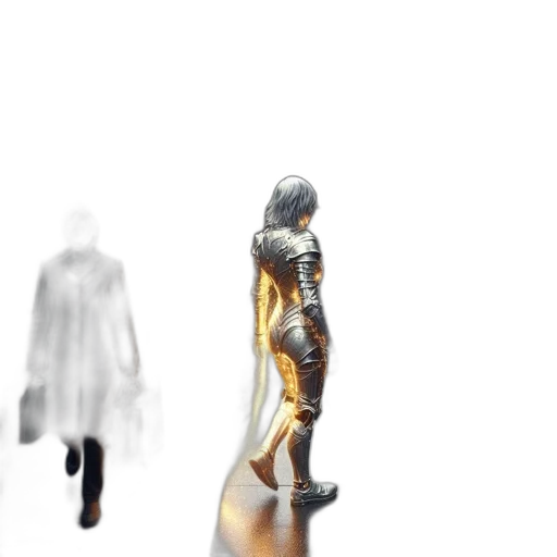 dress, robot, sword, staff transparent PNG cut-out
