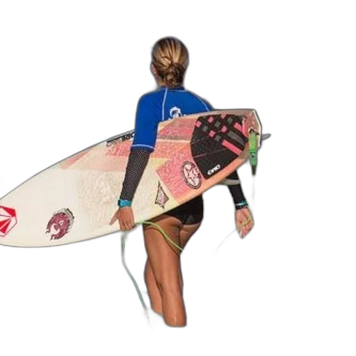 surfer, blue, wetsuit, holds transparent PNG cut-out