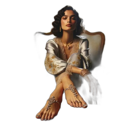 jewelry, dress, shoes, photorealistic transparent PNG cut-out