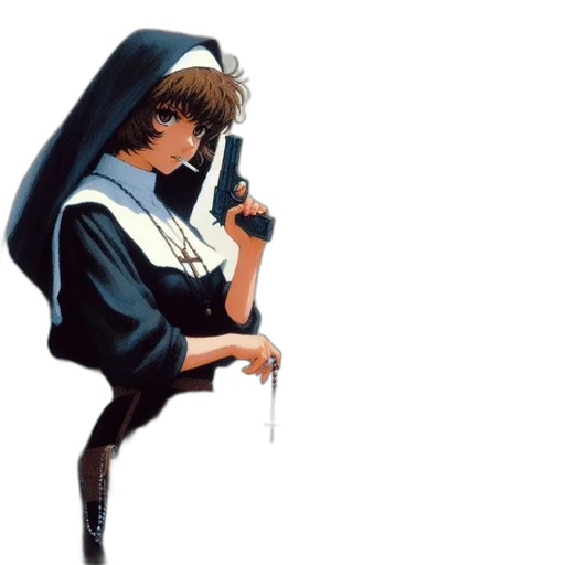 jacket, dress, umbrella, staff transparent PNG cut-out