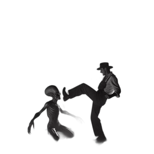 hat, robot, creature, staff transparent PNG cut-out