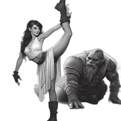concept art, comic book art, fantasy art, pencil sketch transparent PNG cut-out