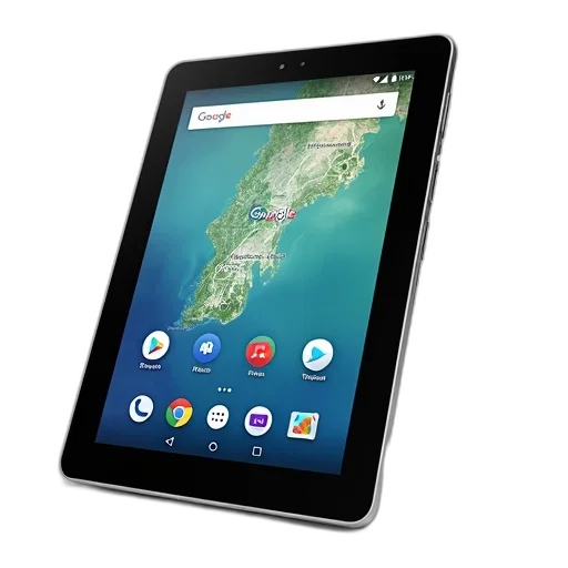 black, tablet, screen, displaying transparent PNG cut-out