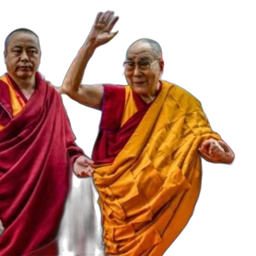dalai, lama, dressed, traditional transparent PNG cut-out